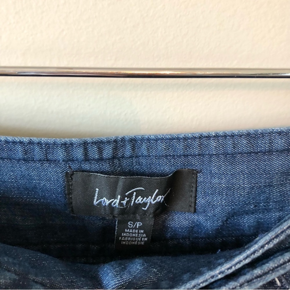 Lord & Taylor Tencel Cargo Pants Womens Small Blue Drawstring Utility Crop Ankle - Picture 6 of 11